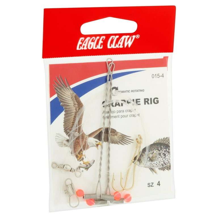Eagle Claw Fishing, 015H-4 Crappie Rig, Fish Hook Size 4 