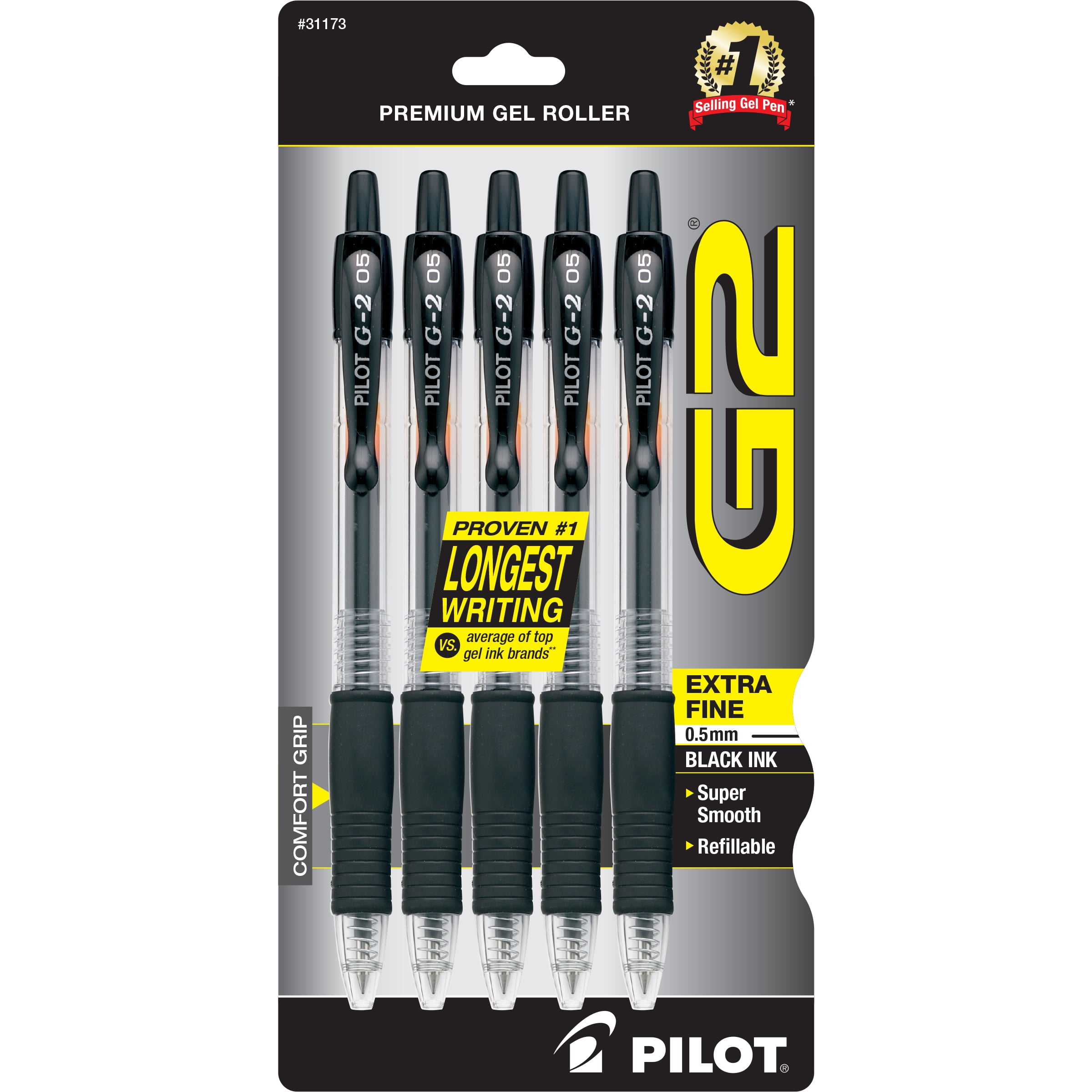 Pilot G2 Pen Stylus Fine Black Ink 3-pack 34312 4b for sale online 