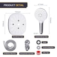 thumbnail image 5 of 8/9/10 inch Shower Head and Handheld Combo, High Pressure Dual Rainfall Shower Head 3-5 Shower Modes, Shower Head Set with 3-way Water Diverter&Suction Cup Holder&60inch Hose, White/Sliver/Black, 5 of 9