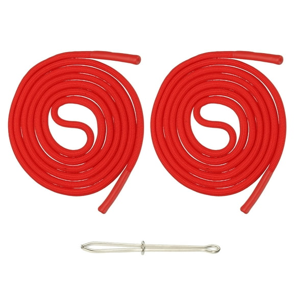 Uxcell 2pcs 53inch Drawstring Cords Replacement Drawstring Hoodie String Sewing Tool with Easy Threader for Hoodie Sweatpants Jackets Pants Hats Coats Bags, Bright Red