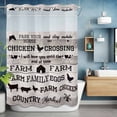thumbnail image 2 of Farmhouse No Hook Shower Curtain with Snap in Liner Country Barn Animal Cow Pig Chicken Brown Wood Grain Waterproof Bathroom Shower Curtain with See Through Top Window for Bathtub 60" x 72", 2 of 9