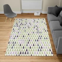 Nature Turkish Area Rug, Repeated Minimalist Rain Drops Splashes Tears of Earth Air Gravity Image Art, Soft Carpet for Living Room Decor with Distressed Look, 5.2' X 7.6', Pale Mauve, by Ambesonne