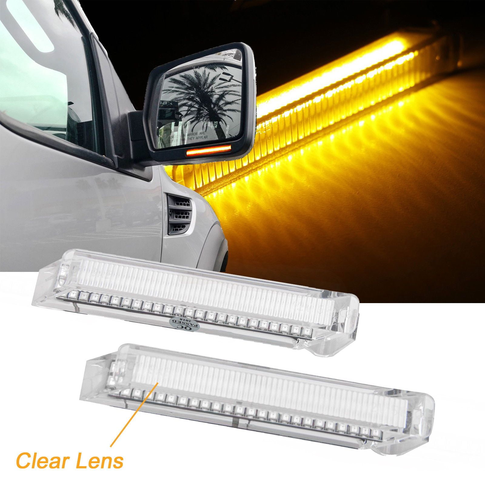 Xotic Tech 2x Clear Lens LED Side View Mirror Light Turn Signal Lamp for Ford F-150 2004-2014 2014 Ford F150 Mirror Turn Signal Replacement