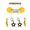 golden yellow mini enamel bolts and black statement open starboys, variant on Virginia Commonwealth University Spirit Stack black mini enamel bolts and golden yellow statement open starboys