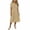 Beige, variant on Guieoi Womens Dresses Plus Size Loose-Fit Summer Fashion Cotton-Linen-Look Dress with Lapel Short Sleeves and Long Hem Green L