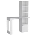 thumbnail image 4 of Iowa Computer Desk with Spacious Work Surface, Integrated Four-Tier Bookcase, Single-Door, 4 of 5