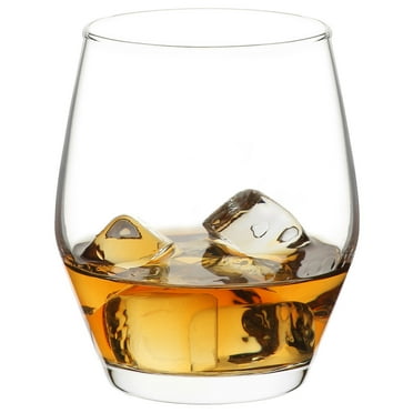LAV Whiskey Glasses 6-Piece, 12.5 oz Clear Glass Tumblers Set for Bourbon & Cognac and Scotch