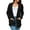 Black, variant on Mengpipi Women's Cardigan Sweater Loose Long Sleeve Open Front Knit Coat with Pockets, Black-L(12-14)