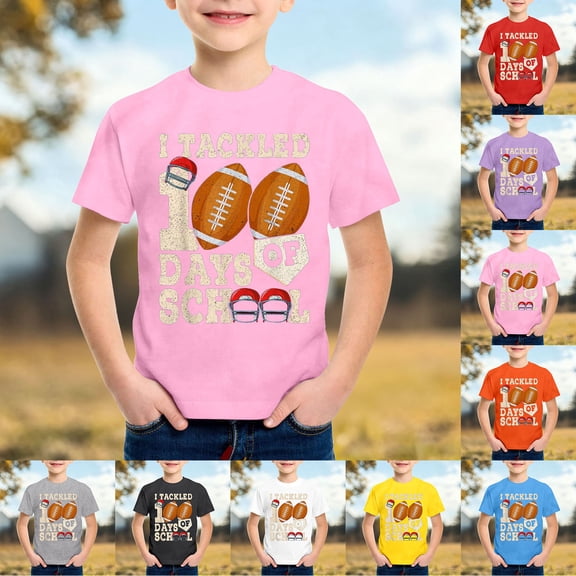ibiyuan 100 Days Of School Shirt Youth Girls Kindergarten Tshirts Happy 100 Days Celebration Soft Cotton Tee