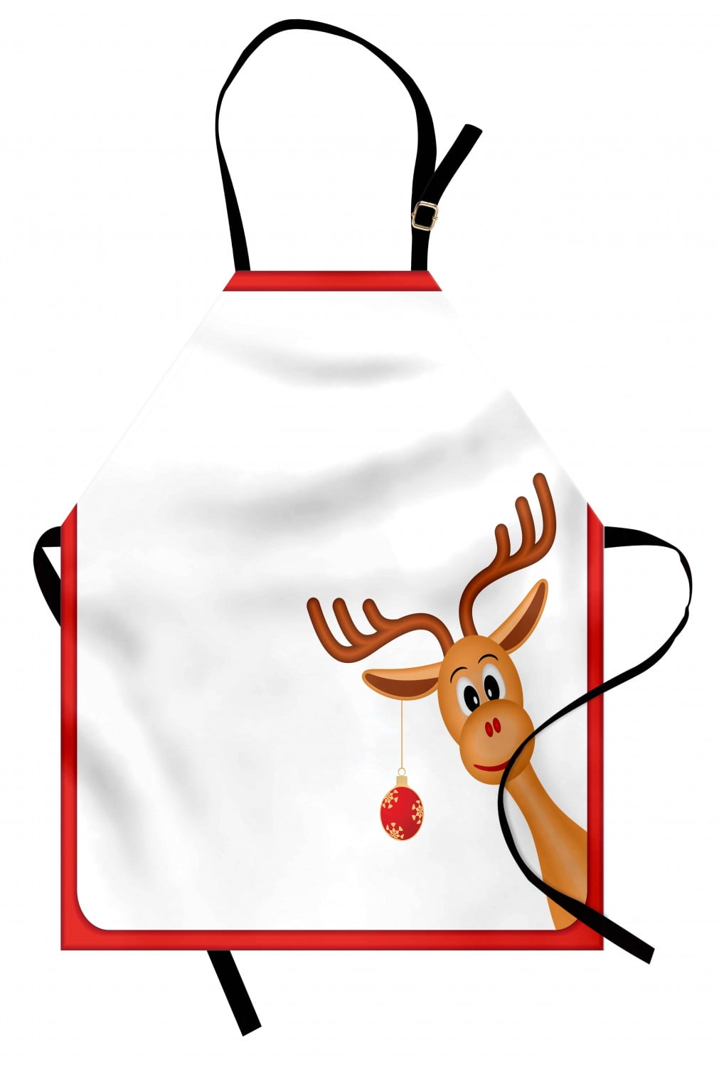 Personalised Splashproof Novelty Apron Reindeer Red Cooking Painting Art Kitchen 