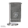 thumbnail image 2 of Monogrammed Bath Towel, Personalized Gift, 27 x 54 inches - Set of 2 - Silver Script Embroidered Towel - 100% Turkish Cotton- Soft Terry Finish - for Bathroom or Spa - Script G Gray, 2 of 2