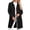 Black, variant on Mid Length Coat With Notch Lapel Button Front Pockets Long Sleeve Winter Outerwear For Cold Weather