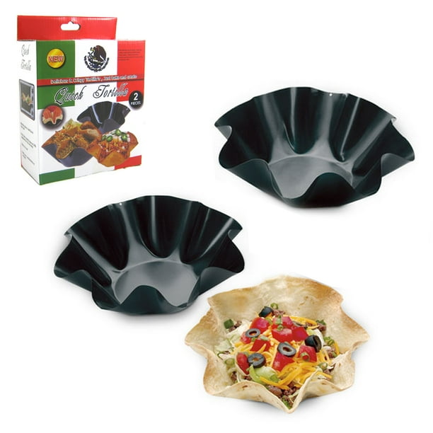 2 Quick Easy Tortilla Maker Taco Bowl Press Shell Nonstick Pan Baker