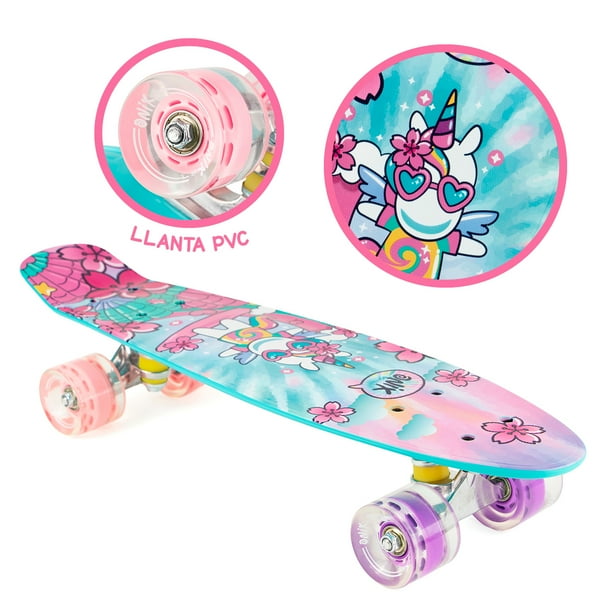 Patineta Onix Unicornio Magia Tie Dye Azul Multicolor para niña
