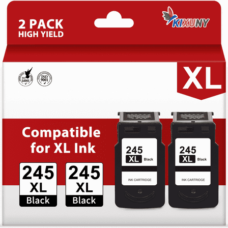 PG 245 Black Ink Cartridge for Canon Ink 245 245XL Ink Cartridge for PIXMA MG2522 MX490 (2 Black)