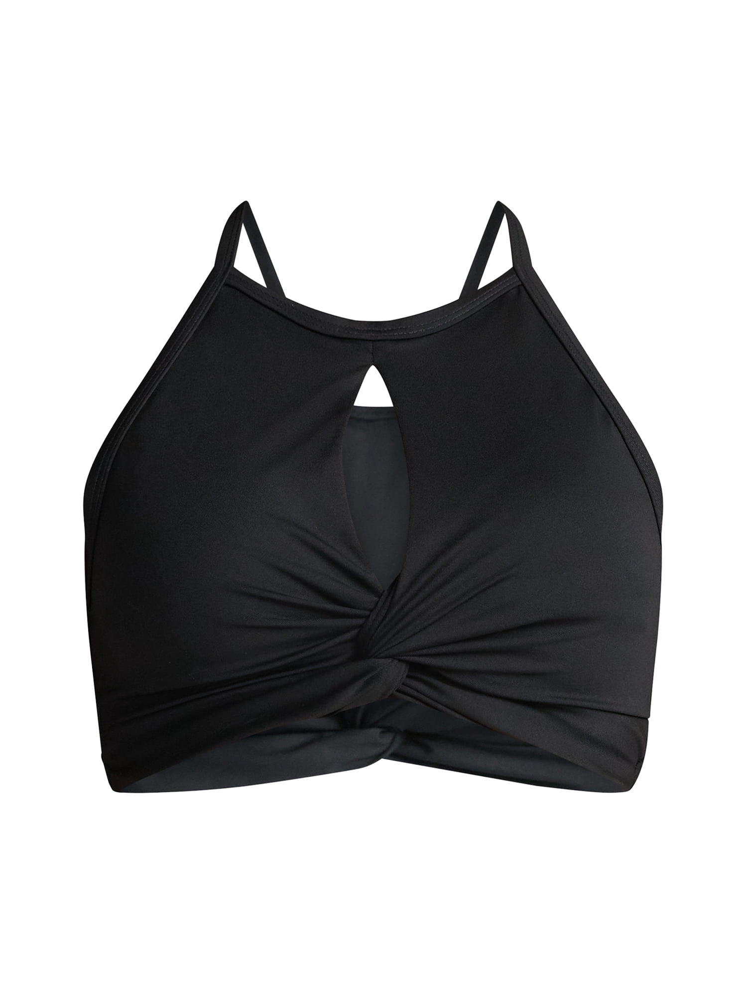 Time and Tru Women's Core High Neck Cutout Bikini Top, Sizes XS - 2X