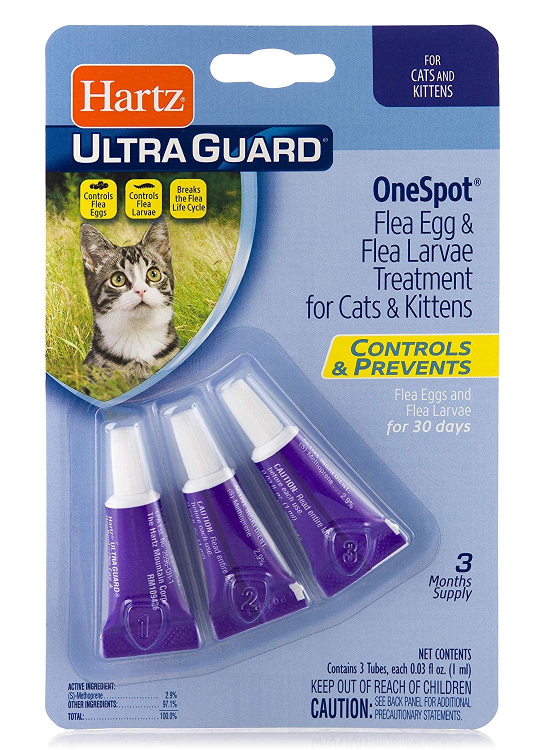 Hartz UltraGuard 3-Month Supply Flea Treatment For Cats & Kittens