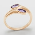 thumbnail image 2 of LBG British Made 14k Rose Gold Natural Amethyst Womens Band Ring - 33 size options - Size 10.5, 2 of 6
