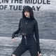 thumbnail image 3 of Gothic Punk Mujeres Mangas Largas Crop Top Con Capucha Pullover Camiseta Negro S Colcomx Top corto con capucha para mujer, 3 of 8