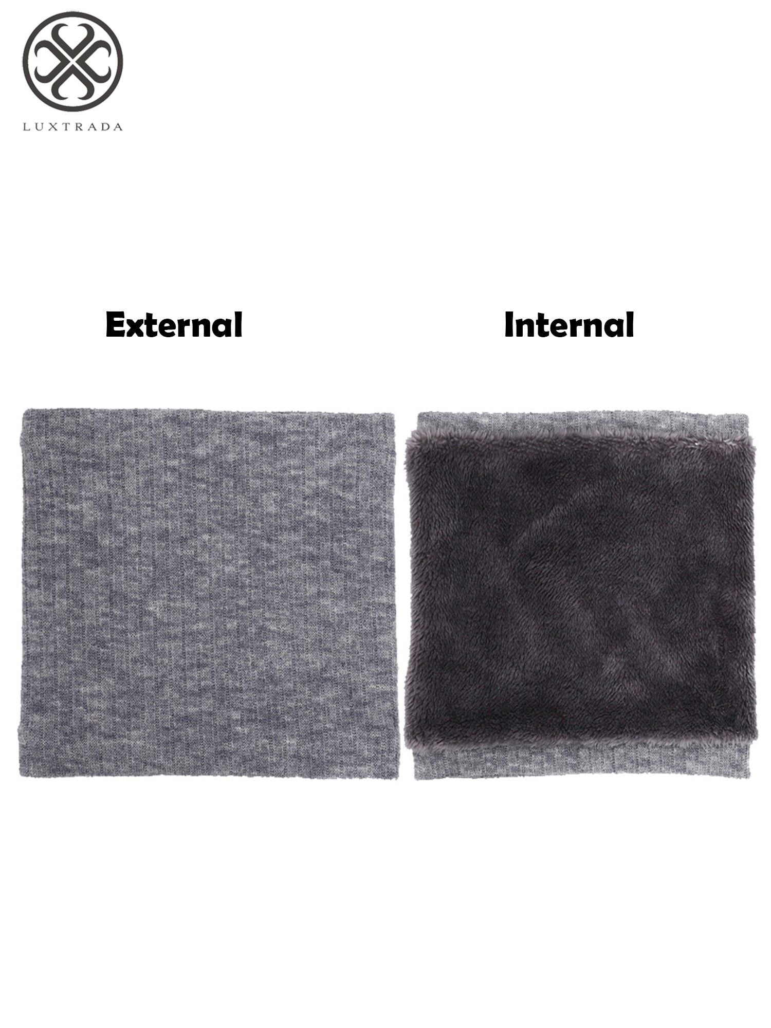 Chalier Infinity Scarf Winter Double-Layer Neck Warmer Knit Fleece