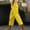 Yellow, variant on Wensltd Womens Capris Pants High Waist Drawstring Loose Trousers with Pockets