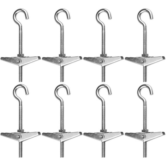 Spring Toggle Wing Bolts Wide Application, Galvanized Steel Ceiling Hooks For Heavy Duty Swag Hook On Plasterboard, 12Pcs Hooks With Ergonomic Design, Easy Install Remove And