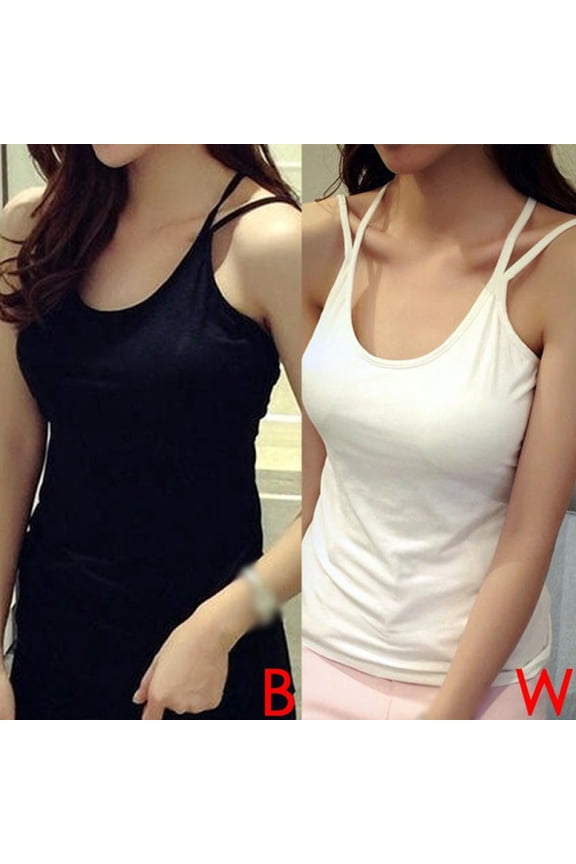 2-Pack Women Low-Cut Backless Cami Tank Top Sleeveless Cross Bottoming Camisole Vest Spring Summer Vests