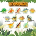 thumbnail image 2 of Juguetes de dinosaurios, libro de sonidos de dinosaurios con paquete de 12 figuras de juguete, rugidos realistas, interactivo, perfecto para niños, juguetes educativos de dinosaurios para niños y niña, 2 of 5