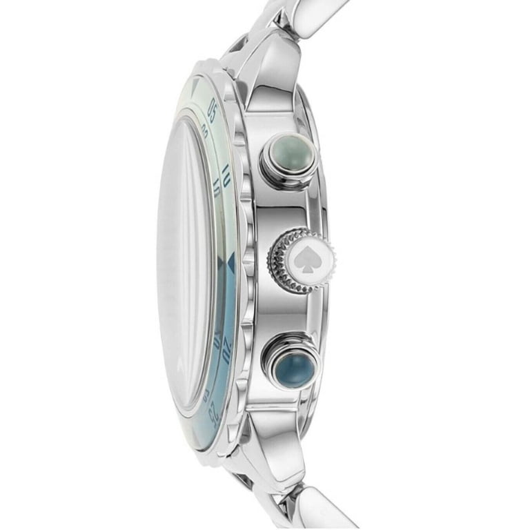 ♠️Kate Spade New York Turquoise Silvertone Bezel Monterey Watch KSW1116 Kate Spade KSW1626 Baywater Blue Chronograph Dial Silver  main image 2