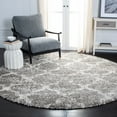 thumbnail image 2 of SAFAVIEH Hudson Jacqueline Quatrefoil Shag Area Rug, Grey/Ivory, 7' x 7' Round, 2 of 7