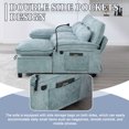 thumbnail image 5 of UNITED WE WIN 106" U-Shaped Sectional Sofa in Mint Blue Chenille: Cloud Couch, 4-Seat Modular Sleeper with Chaise, Storage Ottoman, USB Ports, Side Pockets for Living Room, 5 of 16