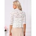 thumbnail image 3 of DARING DIVA Women's Lace Shrug Ruffle Cardigan Open Front Half Sleeve Bolero XL White, 3 of 6