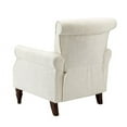 thumbnail image 2 of Tufted Upholstered Back Recliner Armchair for Living Room, Bedroom, Home Theater Seating w/Padded Seat and Backrest, Nailhead Trim, Wooden Legs, Charcoal-Ivory, 2 of 7