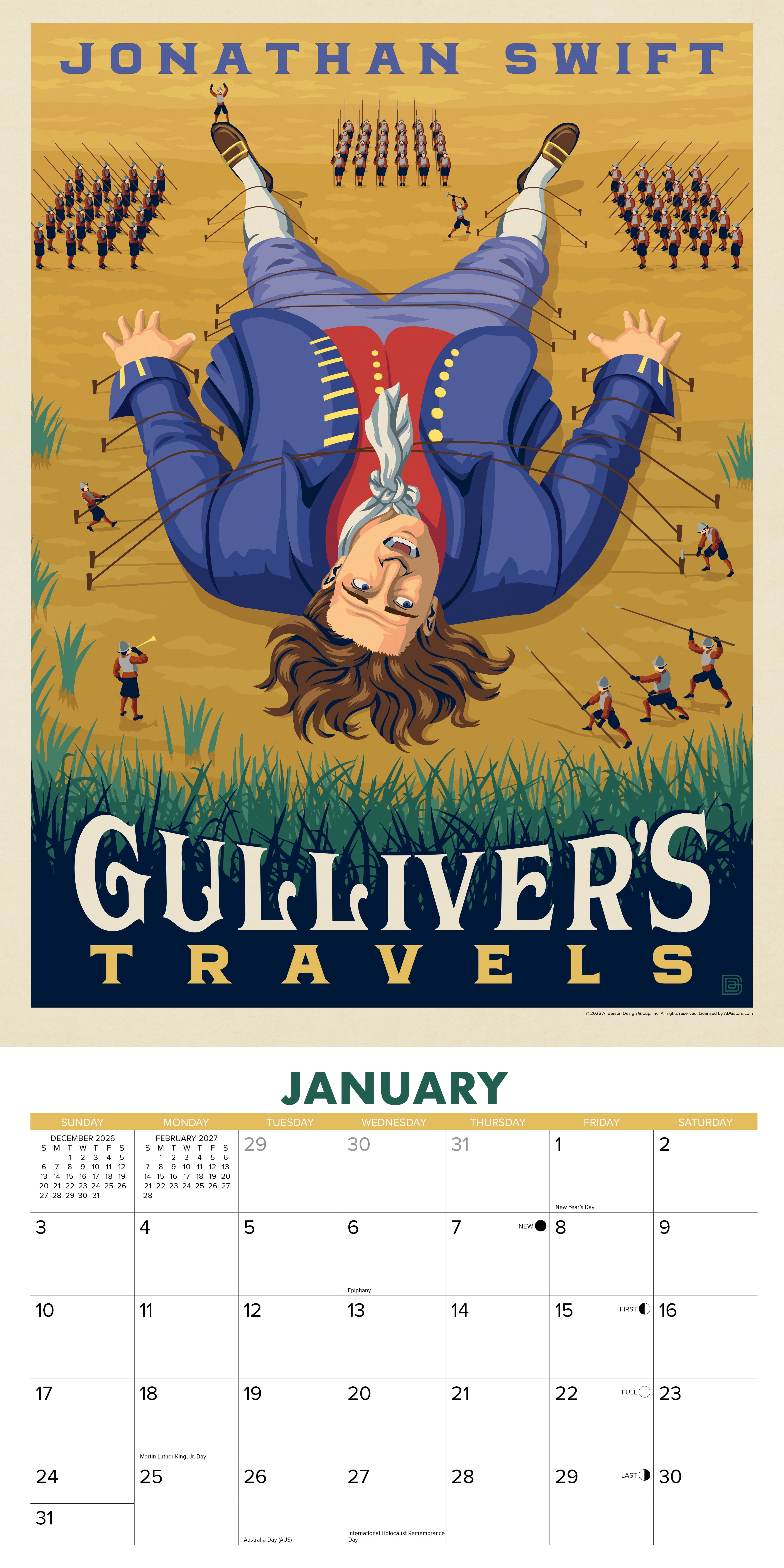 Willow Creek Press, Literary Classics 2027 Wall Calendar