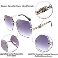 thumbnail image 1 of Gafas de sol clásicas sin montura Mujeres Marco de metal Lentes de corte de diamante Gafas de sol LingWen 8390606731685, 1 of 1