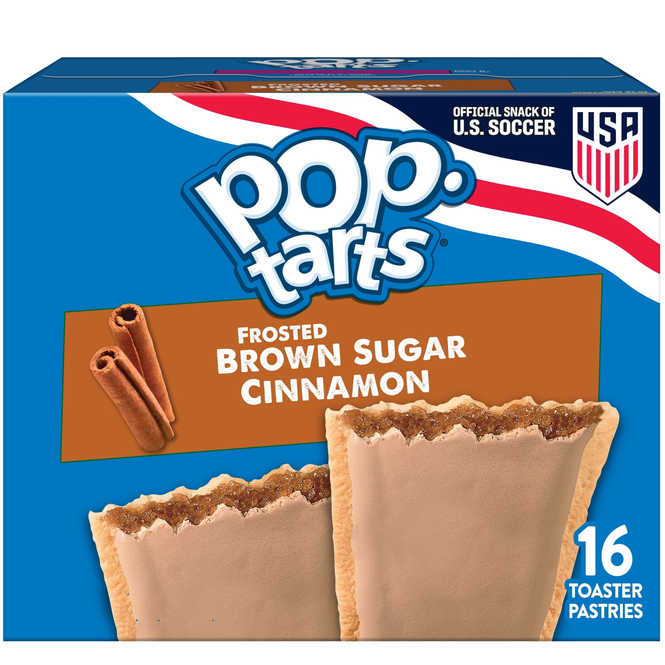 (8 pack) Pop-Tarts Frosted Brown Sugar Cinnamon Toaster Pastries, Breakfast Foods, Shelf-Stable, 27 oz (16 Count)