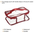 thumbnail image 4 of Uxcell 8.3"x5.9"x3.5" Clear Toiletry Makeup Cosmetic Bag with Zipper Handle, Dark Red 2 Pack, 4 of 5