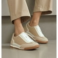 thumbnail image 6 of TOP MODA Women Mesh Sneakers Lightweight Breathable Casual Walking Shoes Suede Accents Gum Sole CARLY-1 Beige Khaki 6, 6 of 6