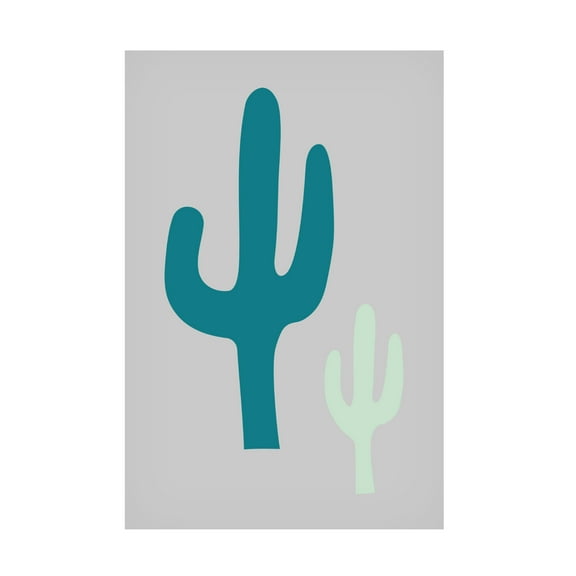 Trademark Fine Art Pictufy Studio Cactus Grey Canvas Wall Art