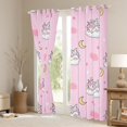 thumbnail image 3 of Feelyou Kawaii Unicorn Animal Curtains Pack of 2 (42x84 Each), Girly Pink Cloud Curtains Blackout, Stars Moon Galaxy Bedroom Curtains, Window Curtains Home Decor, 3 of 6