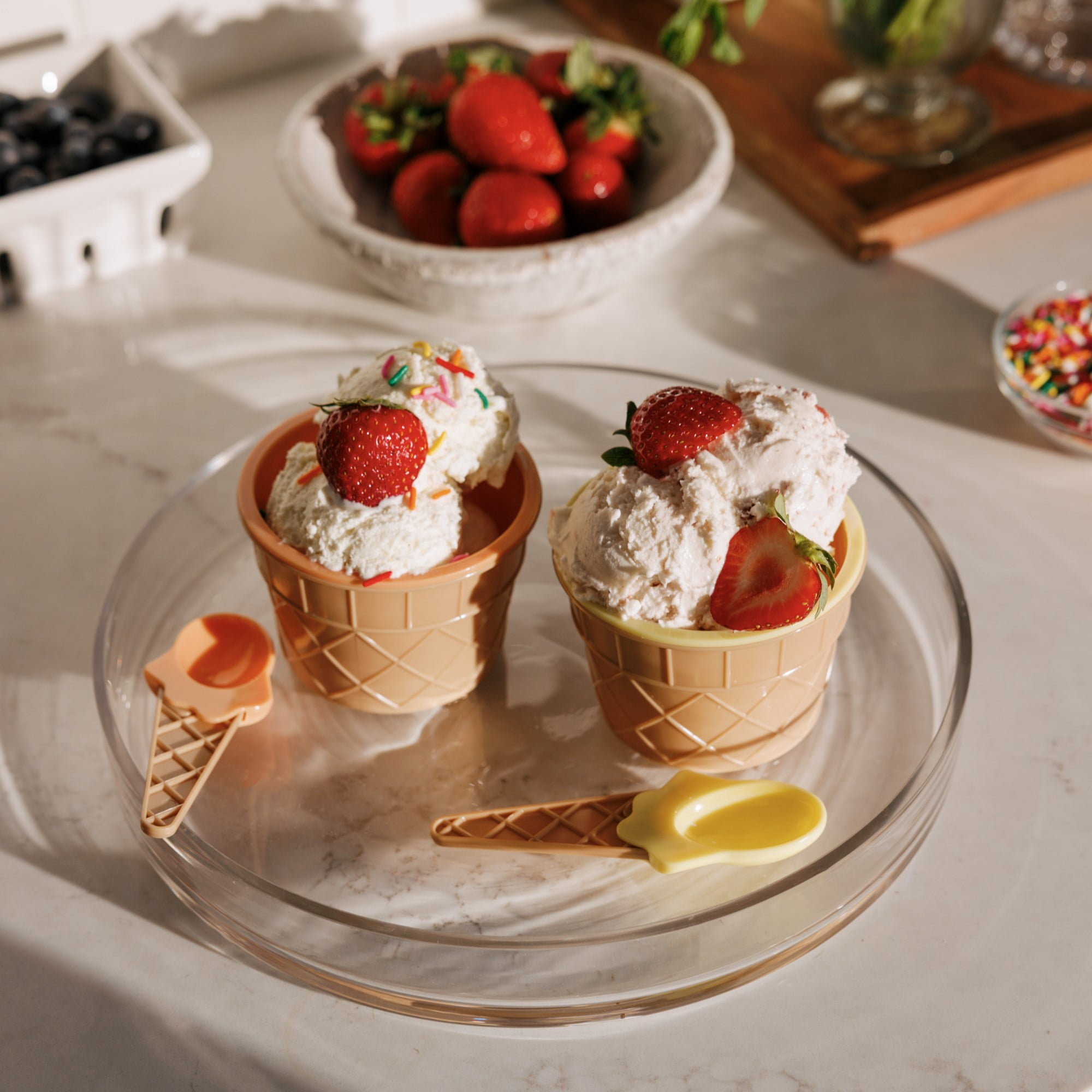 Thyme & Table Ice Cream Bowls - Yellow, 2-Pack