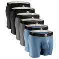 thumbnail image 1 of Boxers con Bolsa de Nylon para Hombres Reales, Anti-Rozaduras, Negro/Gris, Paquete de 6, 1 of 9