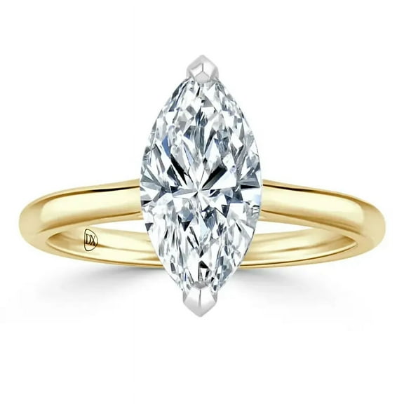 OM-RE Marquise Shape FG Diamond Engagement Ring, 2 ct, 14K Yellow Gold