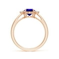 thumbnail image 2 of ANGARA Natural Tapered Shank 1.25 ct Tanzanite Ring with Diamond Accents in 14K Rose Gold for Women (Size-8x6mm) | December Birthstone, Anniversary, Jewelry Gift for Women | Natural Tanzanite Ring, 2 of 8