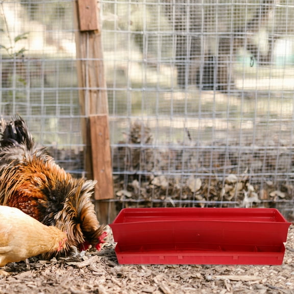 HONMEET Poultry Feeder Automatic Chicken Feeder Red ABS for Farmers Outdoor Use 1Pack