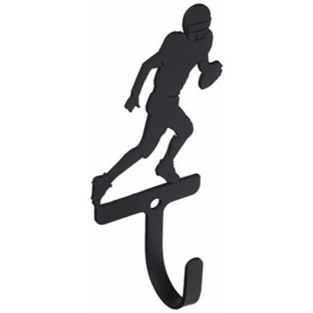 

5 Inch Football Player Wall Hook Wrought Iron Black- Saltoro Sherpi