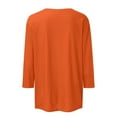 thumbnail image 3 of NAMTYQX 3/4 Sleeve Tops for Women Round Neck Fashion Cool Saffron Size L, 3 of 4