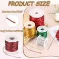 thumbnail image 2 of Uxcell 1mm Metallic Elastic Cords, Tinsel Elastic Stretch String Cord Thread Braiding Rope for Craft Making Gift Wrapping Ornaments, Red, 27 Yards Each, 2 of 6