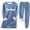 Blue, variant on Women's Plus Size Sweat Suit Set Thickened Insulation Round Neck Top and Pocket Pants