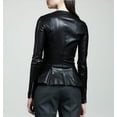 thumbnail image 2 of Noora Women's Black leather Peplum jacket ST0319, 2 of 3